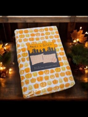 2pc Halloween Jack O Lantern Pumpkin Standard 100% Cotton Pillowcase Set New